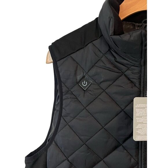 Trimark Heat Panel Puffer Vest Mens Small Black Shefford Power Heated Warm NEW - Picture 2 of 15